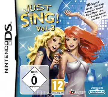 Just Sing! - Vol. 3 (Europe) (En,Fr,De) (NDSi Enhanced) box cover front